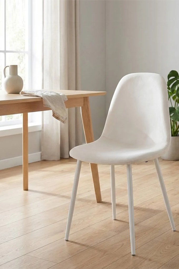 Stoel Teok White Fluweel