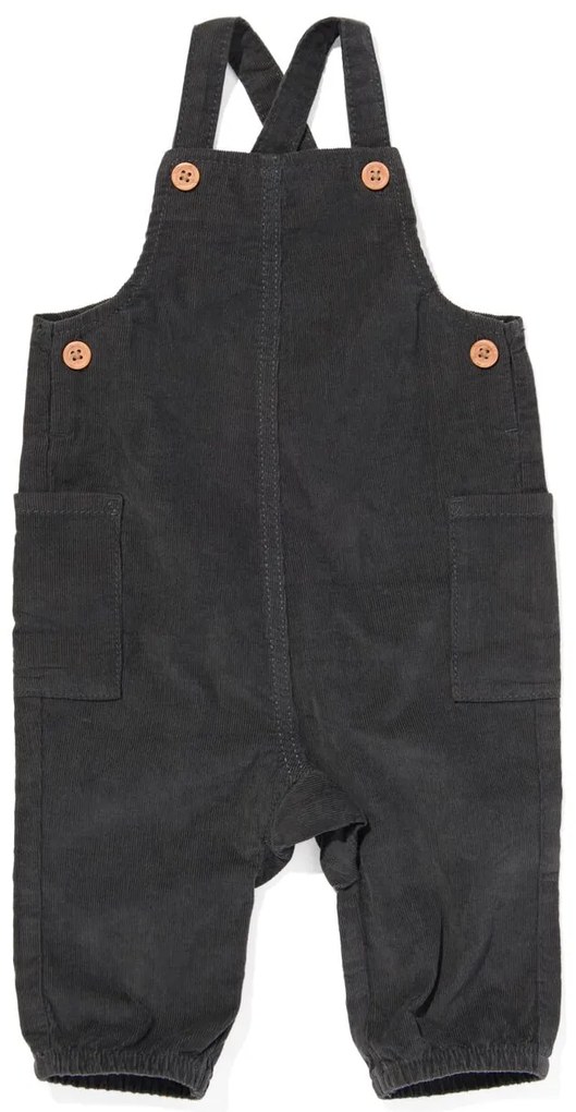 HEMA Baby Tuinbroek Rib Corduroy Donkergrijs (donkergrijs)