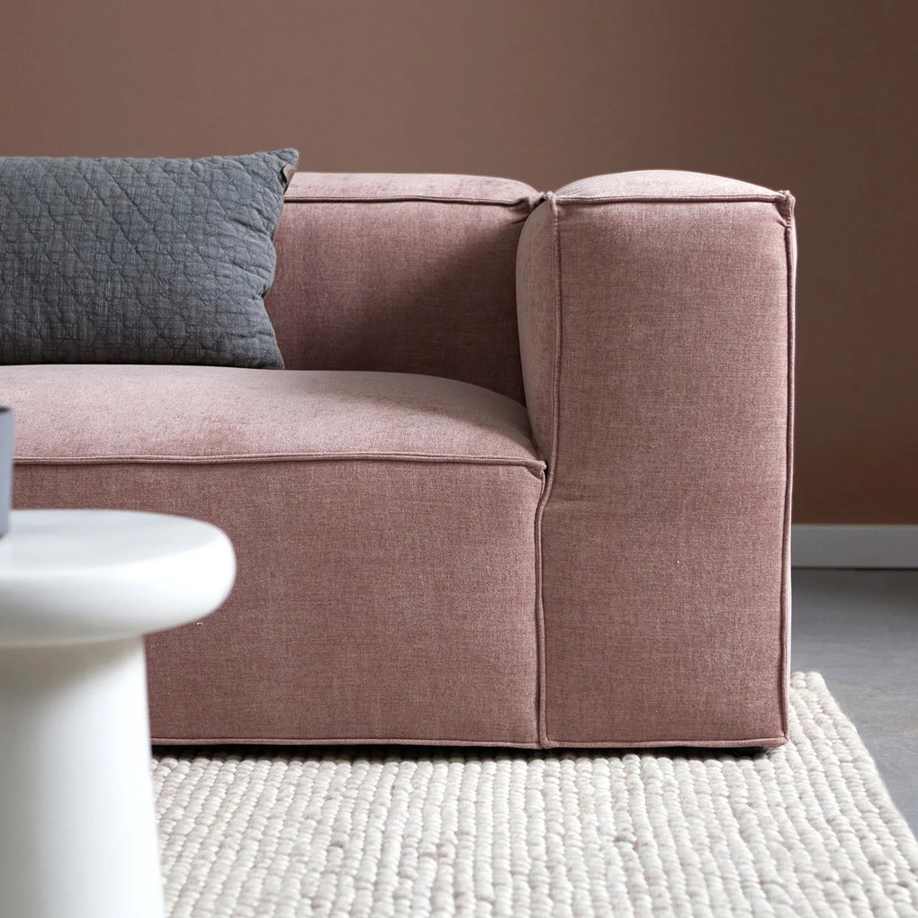 Bank Oud Roze Met Chaise Longue Links