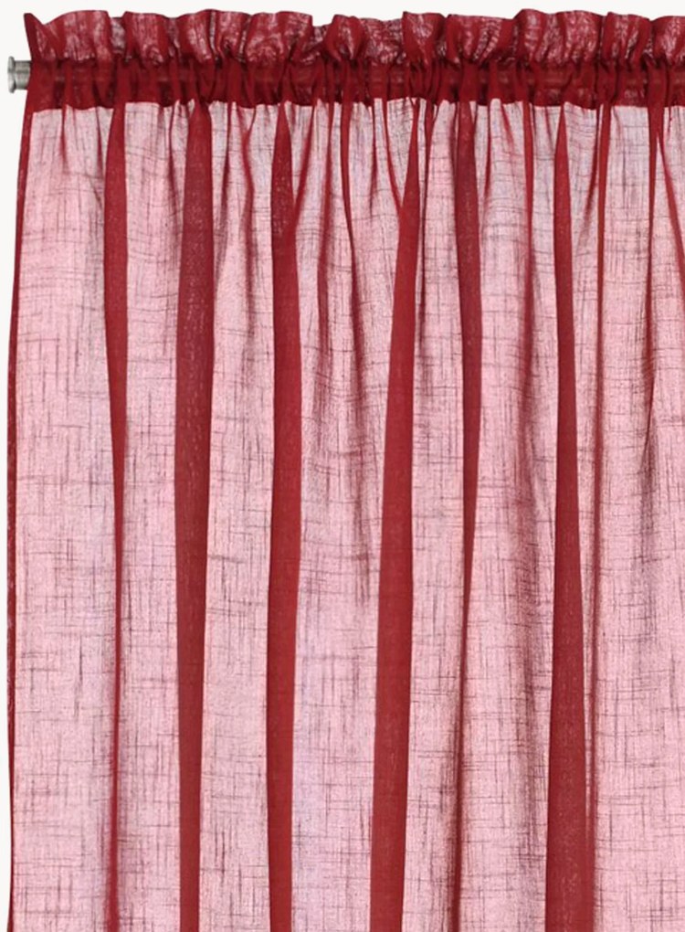 Transparante gordijnen met linnenlook en tunnelzoom Lara, 2-delig, B 134 cm