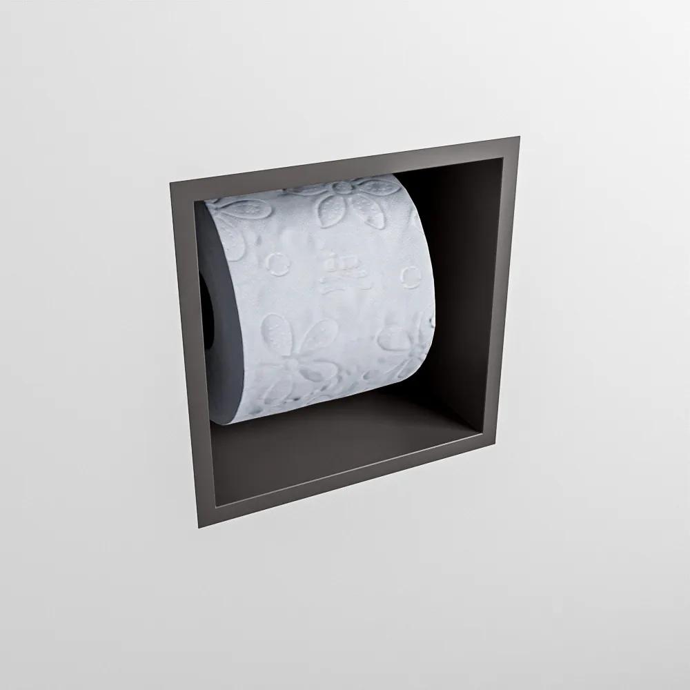 Mondiaz Easy Cube toilet rolhouder 16x16cm dark grey