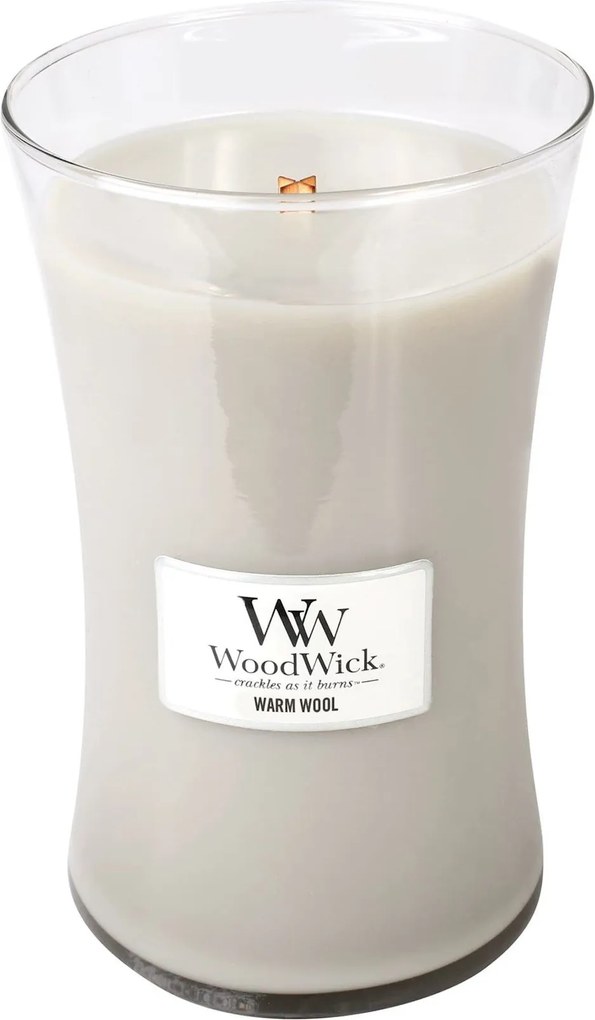 WoodWick geurkaars - Large Hourglass - Warm Wool