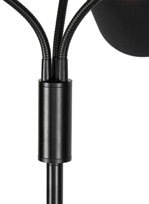 Moderne vloerlamp zwart 3-lichts - Carmen