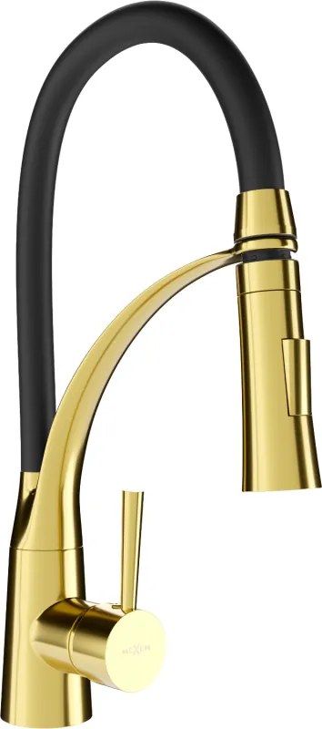 Mexen Aster keukenkraan, goud/zwart - 73450-57