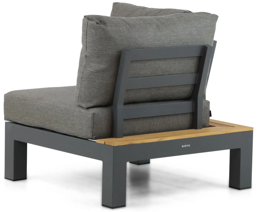Loungeset 5 personen Aluminium/Teak Grijs Lifestyle Garden Furniture Vittoria