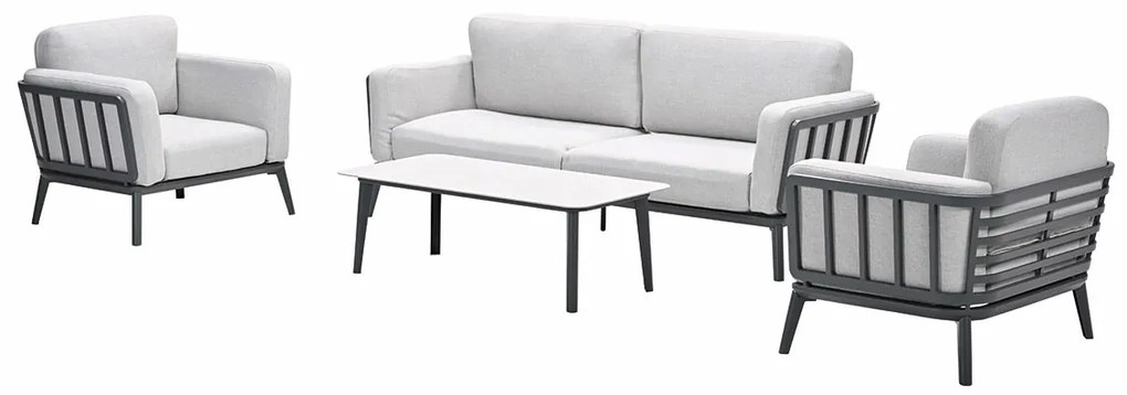 Garden Impressions Sentosa loungeset 4-delig - donker grijs