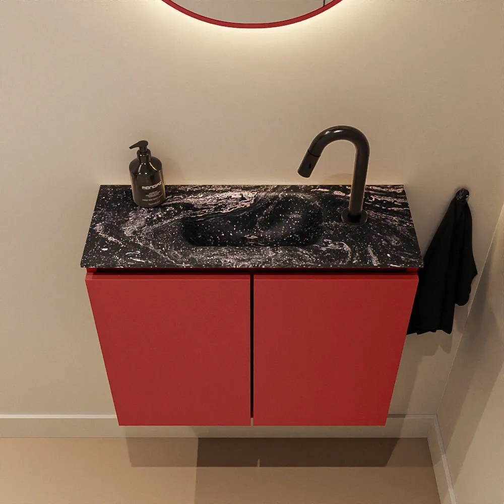 Mondiaz Ture DLux toiletmeubel 60cm fire met wastafel lava midden met kraangat