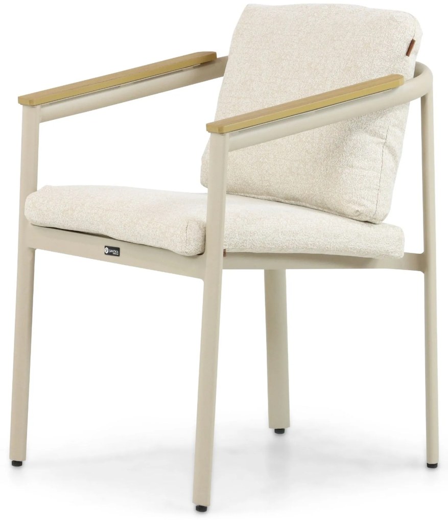 Tuinstoel stapelbaar Aluminium Taupe-naturel-bruin Santika Mind