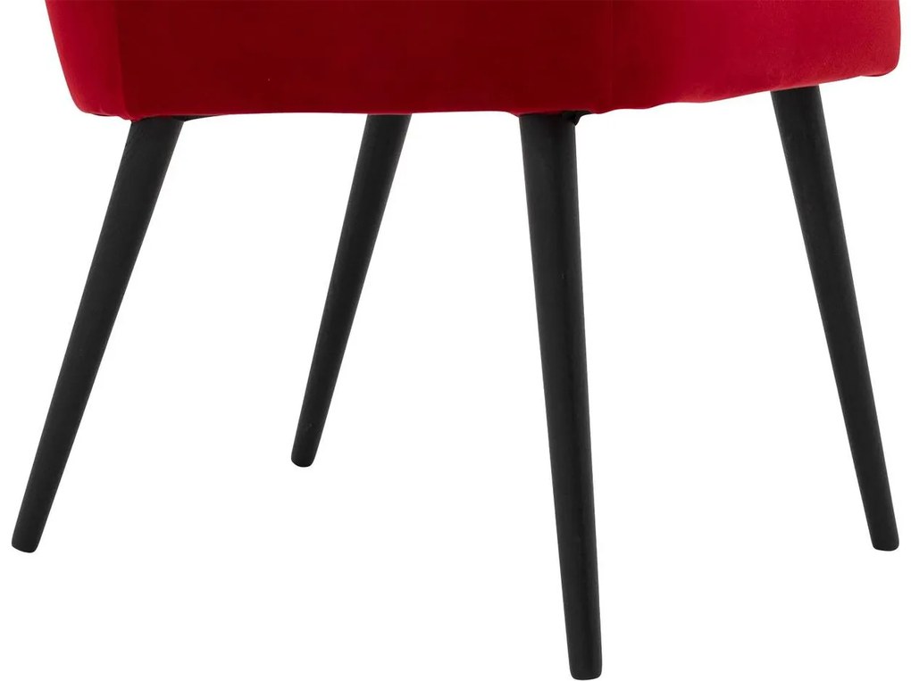 Goossens Eetkamerstoel Rob rood velvet stof leuning, urban industrieel