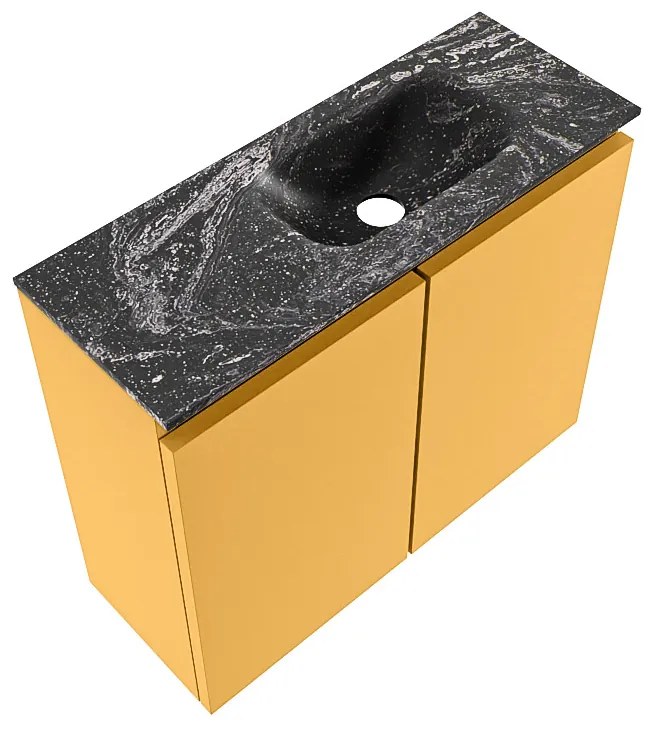 Mondiaz Ture DLux toiletmeubel 60cm ocher met wastafel lava rechts zonder kraangat