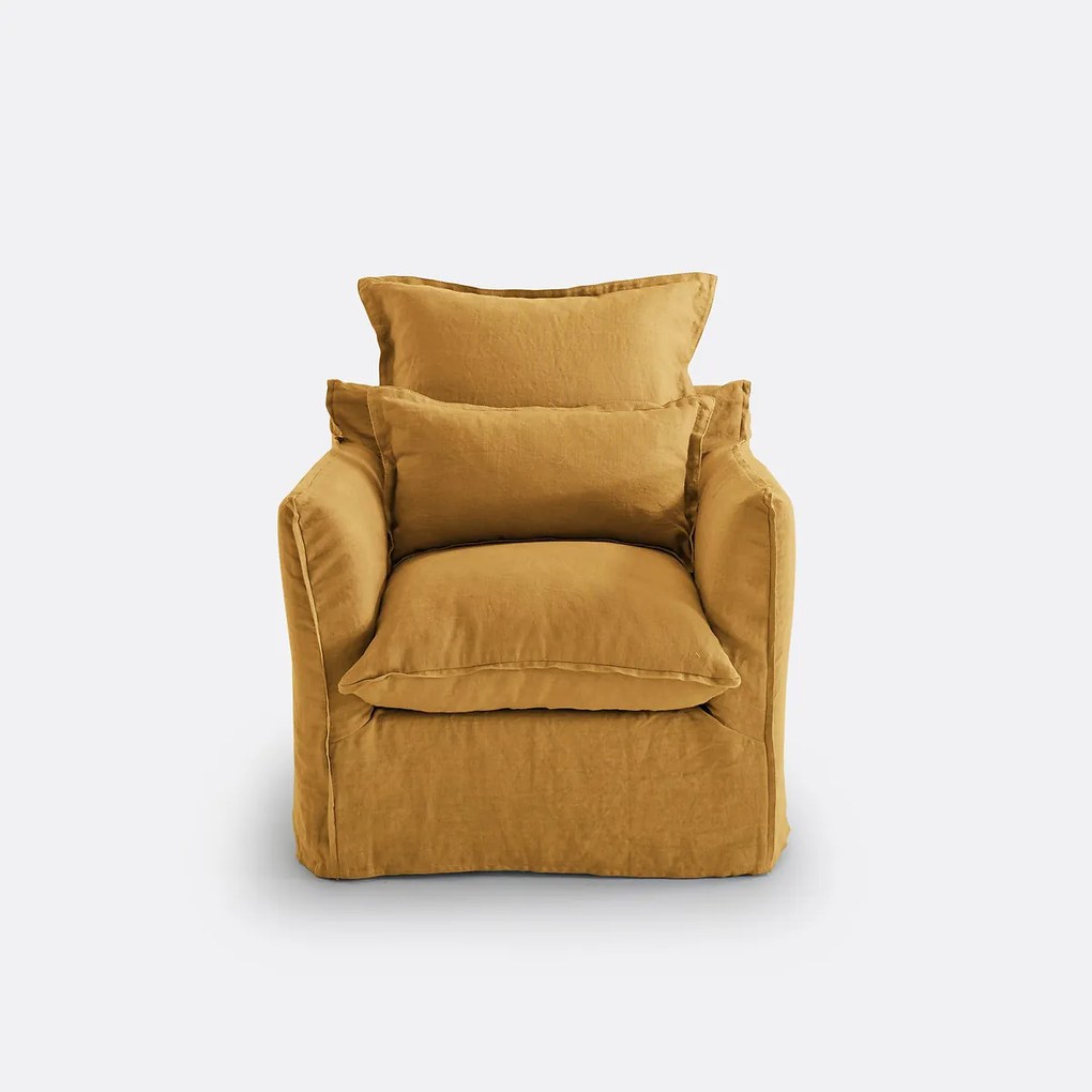 Fauteuilhoes in linnen Odna