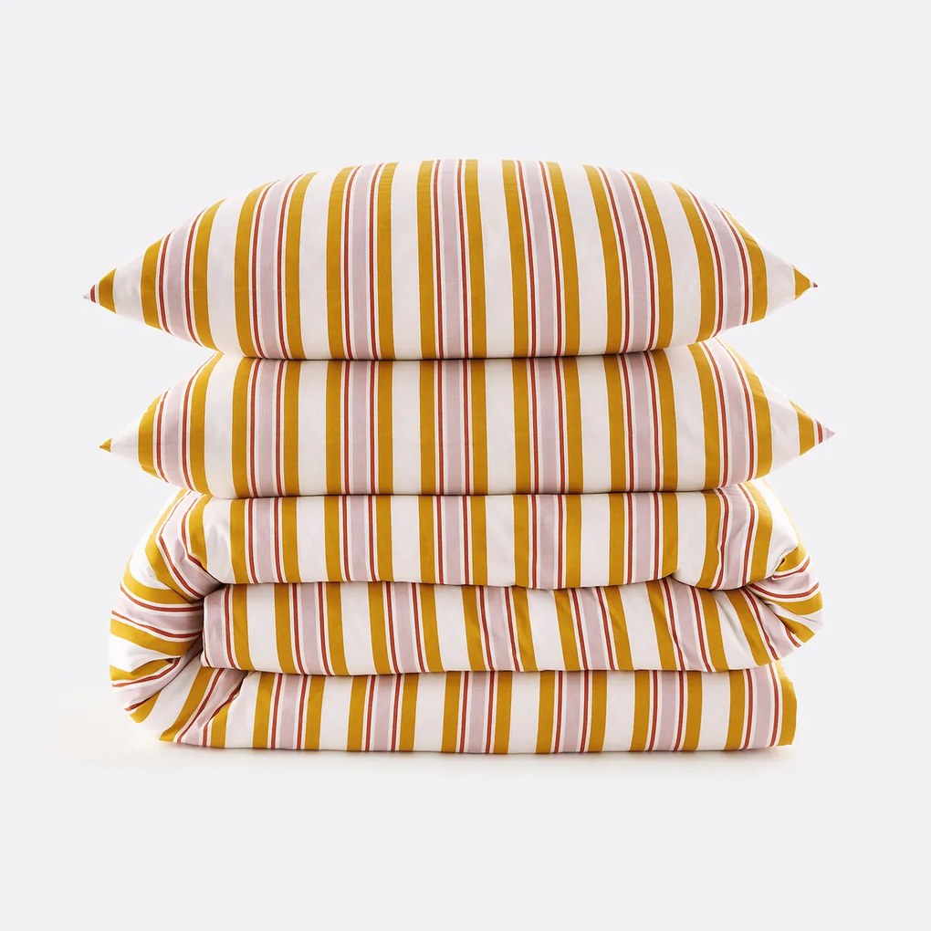 Beddengoedset 30% gerecycled katoen, vierkant kussensloop, DAIRIS