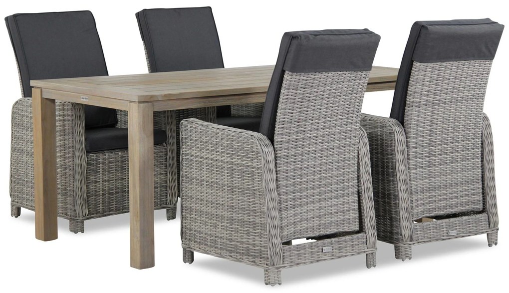 Tuinset 4 personen 180 cm Wicker Grijs Garden Collections Bello/Bristol