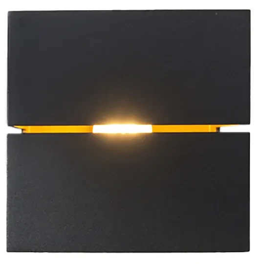 Moderne wandlamp zwart met goud 2-lichts - Transfer Design, Industriele / Industrie / Industrial, Modern G9 vierkant Binnenverlichting Lamp