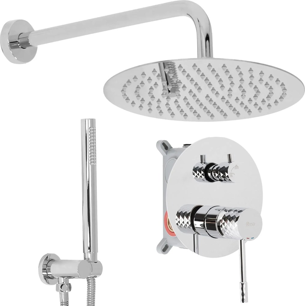 Inbouw regendoucheset Rea Lungo Diamond Chrome + BOX