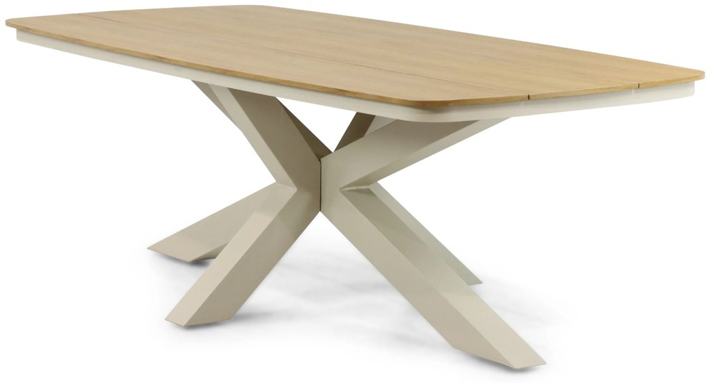 Dining Tuintafel rechthoekig 220 x 100 cm Aluminium/Polywood (teakfinish) Taupe Camila
