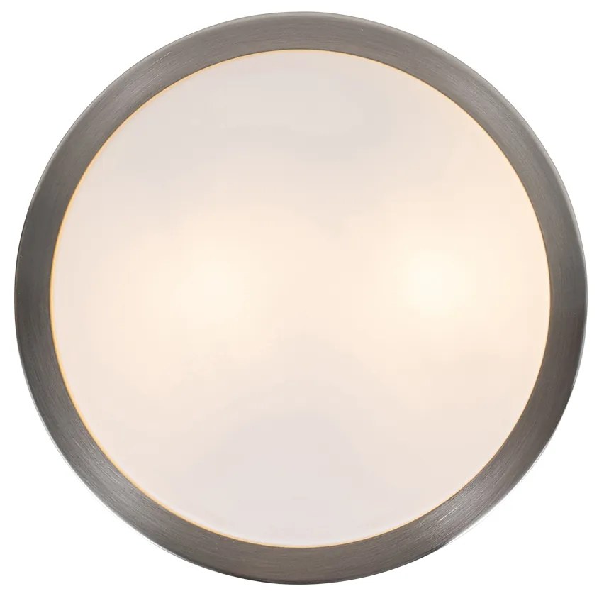 Moderne plafondlamp staal 28 cm IP44  - Flavi