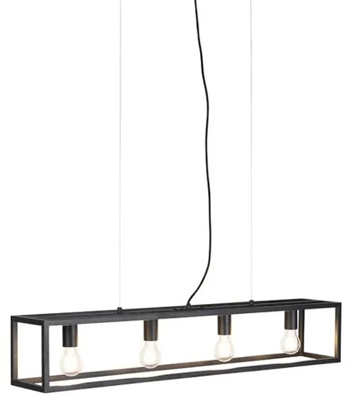 Smart industriële hanglamp zwart incl. 4 WiFi A60 - Cage