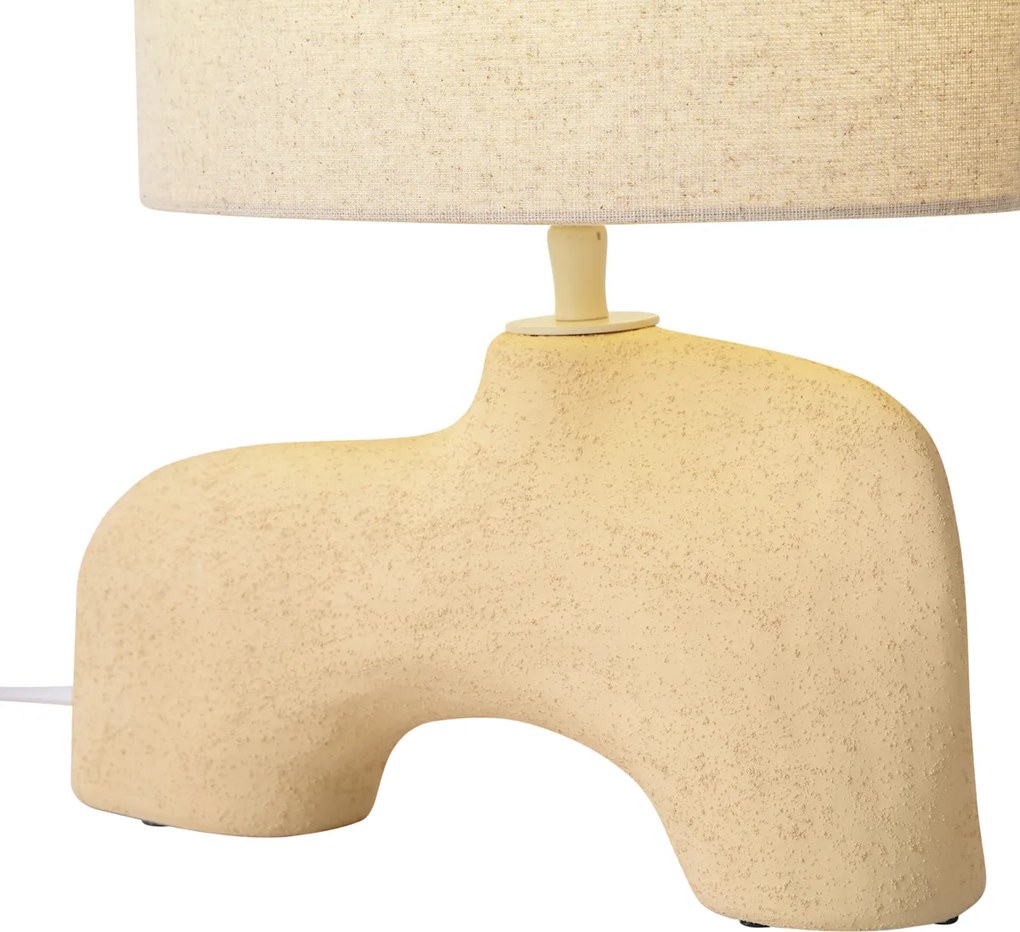 Wabi Sabi tafellamp beige met linen kap 35cm - Florence