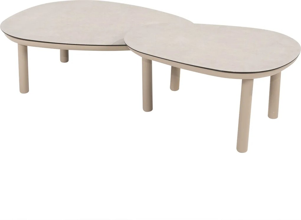 4 Seasons Monroe loungetafels Ø65xH32 cm en Ø80xH27 cm - latte
