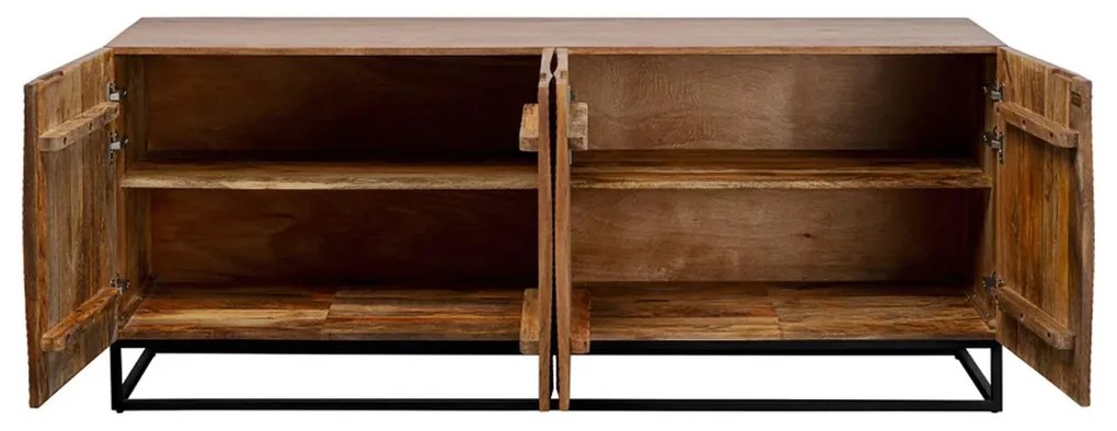 Houten Dressoir Met Houtsnijwerk - 177x45x75cm.