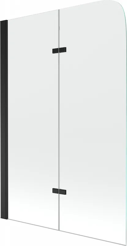 Mexen Felix 2-delige badkuipscherm 100 x 140 cm, transparant, zwart - 890-100-002-70-00