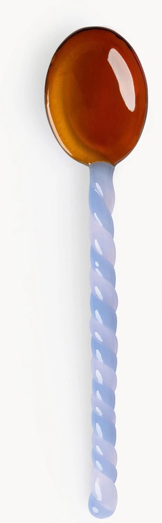 Handgemaakte glazen lepel Duet uit borosilicaatglas, 4 stuks