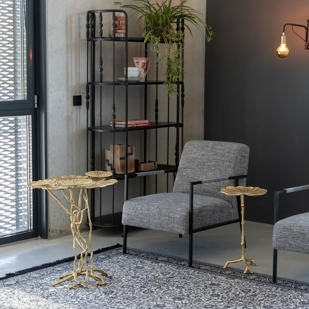 Ginkgo Blad Bijzettafel Goud - 60 X 57cm.