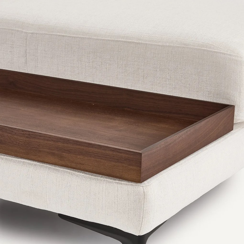 Voetensteun met dienblad, polyester canvas, MODERNISTE, ontwerp Emmanuel Gallina
