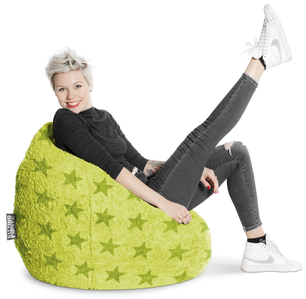 BeanBag Fluffy Stars XL - Groen