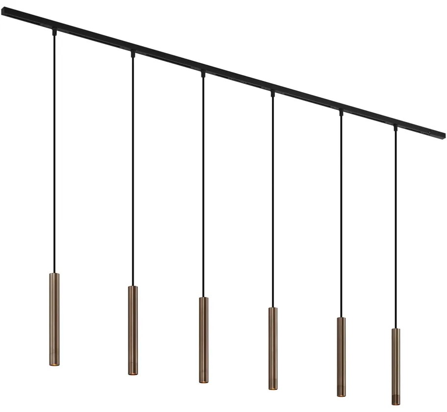 Modern railsysteem met 6 hanglampen brons 1-fase - Slimline Keno G9 Binnenverlichting Lamp