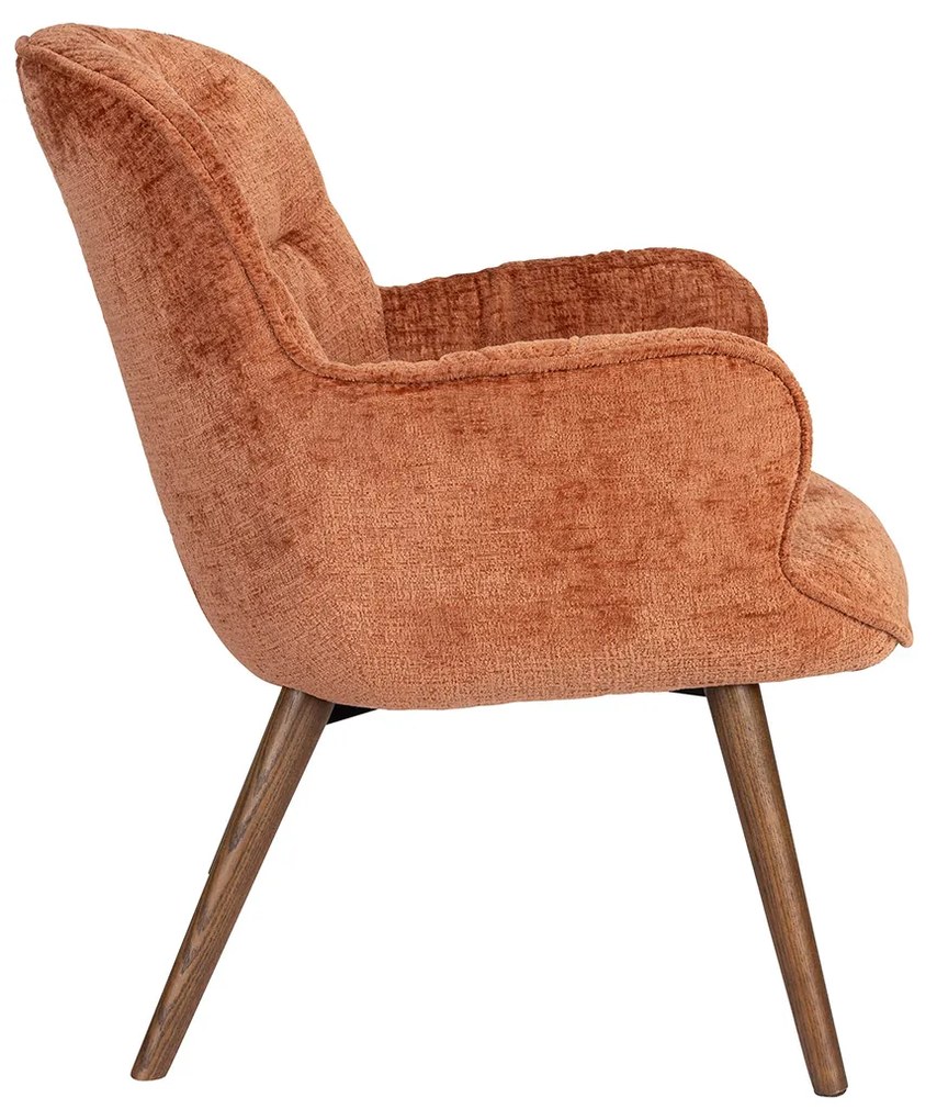 Dutchbone Lenn Retro Fauteuil Terra Fluweel