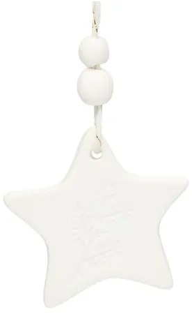 Hanger ster, porselein, 5,5 cm