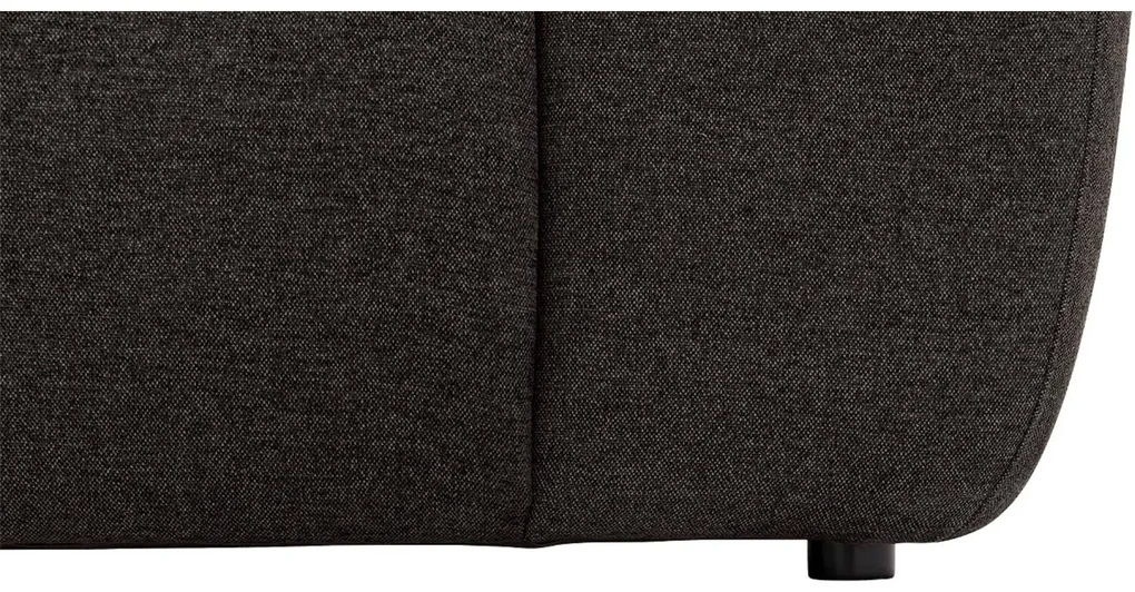 Goossens Excellent Bank Kubus - 40 X 40 Cm Stiksel donkerbruin, stof, 1,5-zits, modern design met chaise longue links