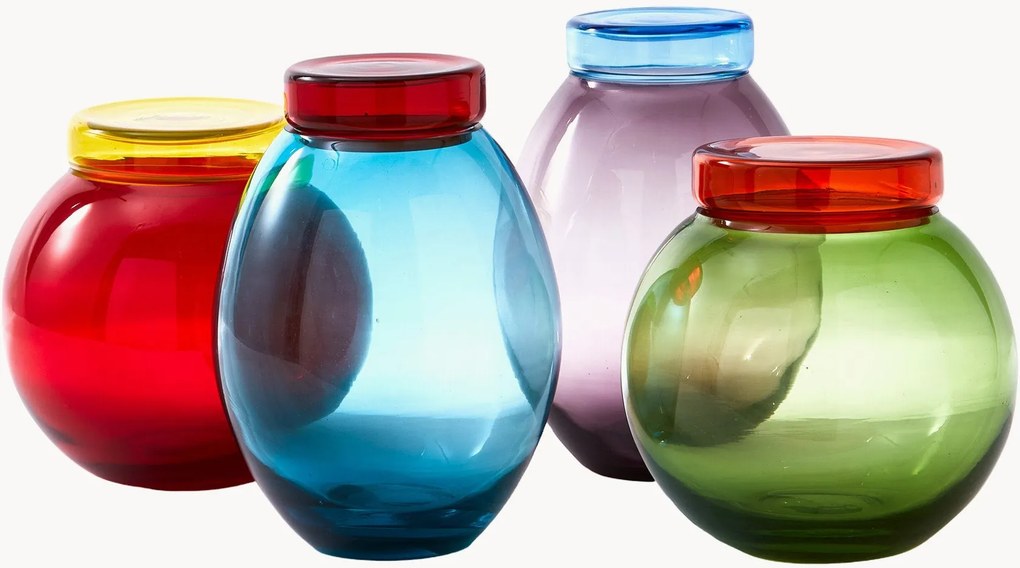 Potten Bloated met deksels, 4-delig