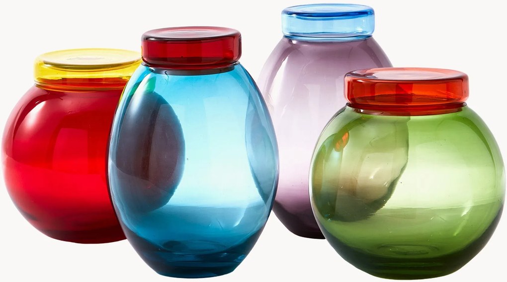 Potten Bloated met deksels, 4 stuks