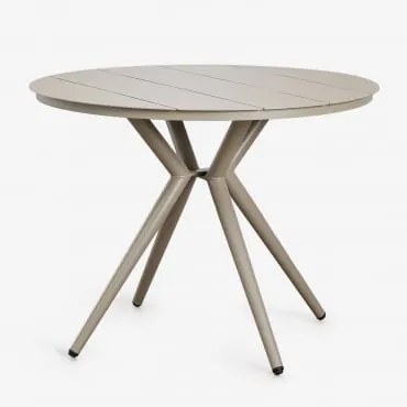 Ronde Aluminium Tuin Tafel Valerie Moka Bruin & Ø100 Cm - Sklum