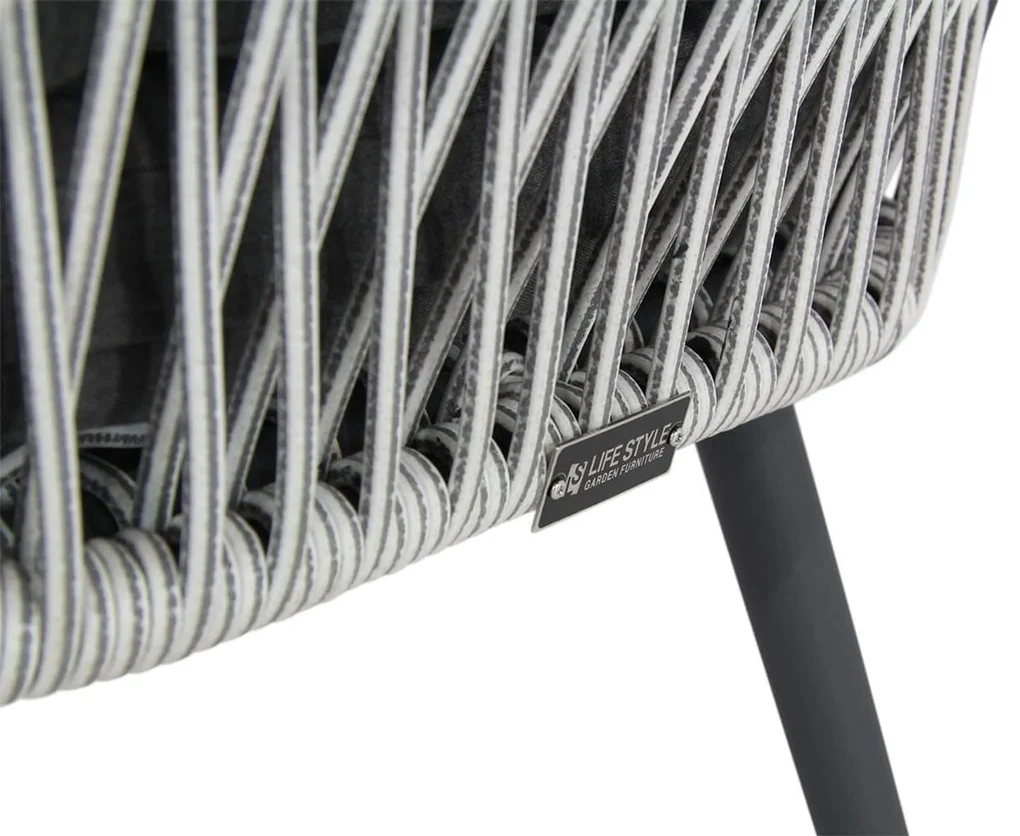 Tuinset Ronde Tuintafel 6 personen 140 cm Rope Wit Lifestyle Garden Furniture Western/Graniet