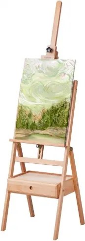 VEVOR Studio-ezel met H-frame voor canvasschilderijen tot 91,44 cm, kunstenaarsezel van beukenhout voor schilderen met lade voor kunstbenodigdheden, ezel met draagvermogen van 10 kg, verstelbare ezel