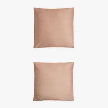 Set Van 2 Sampras Satijnen Kussenslopen Met Een Draaddichtheid Van 300 Roze – Hazelnoot & 60 X 60 Cm - Sklum