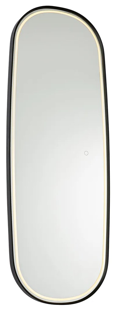 Moderne badkamerspiegel zwart incl. LED en touch dimmer - Geraldien