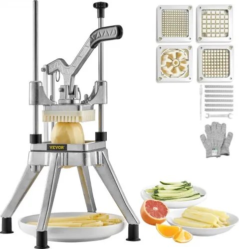 VEVOR Commerciële Chopper, Commerciële Groente Chopper met 4 Messen, Fruit Dicer