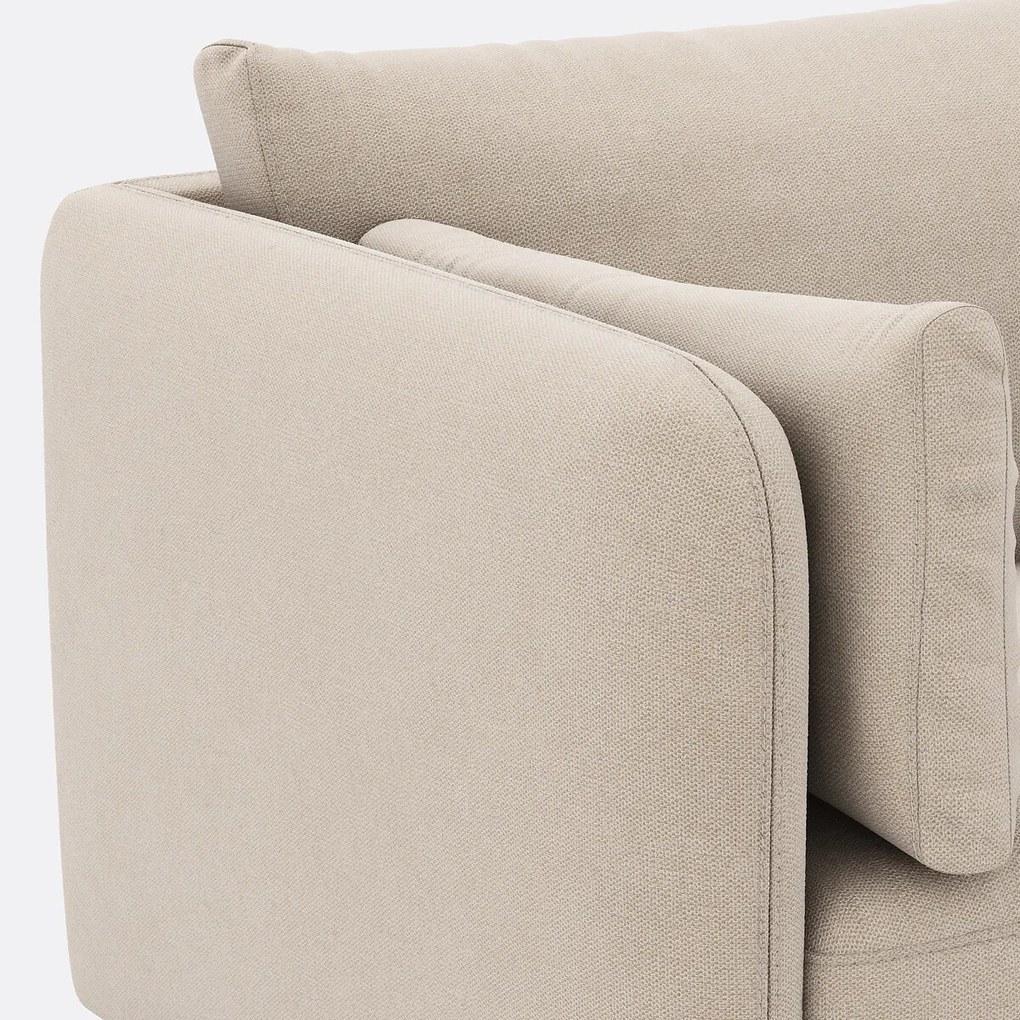 Compacte rechthoekige bank, stof met structuur Victor