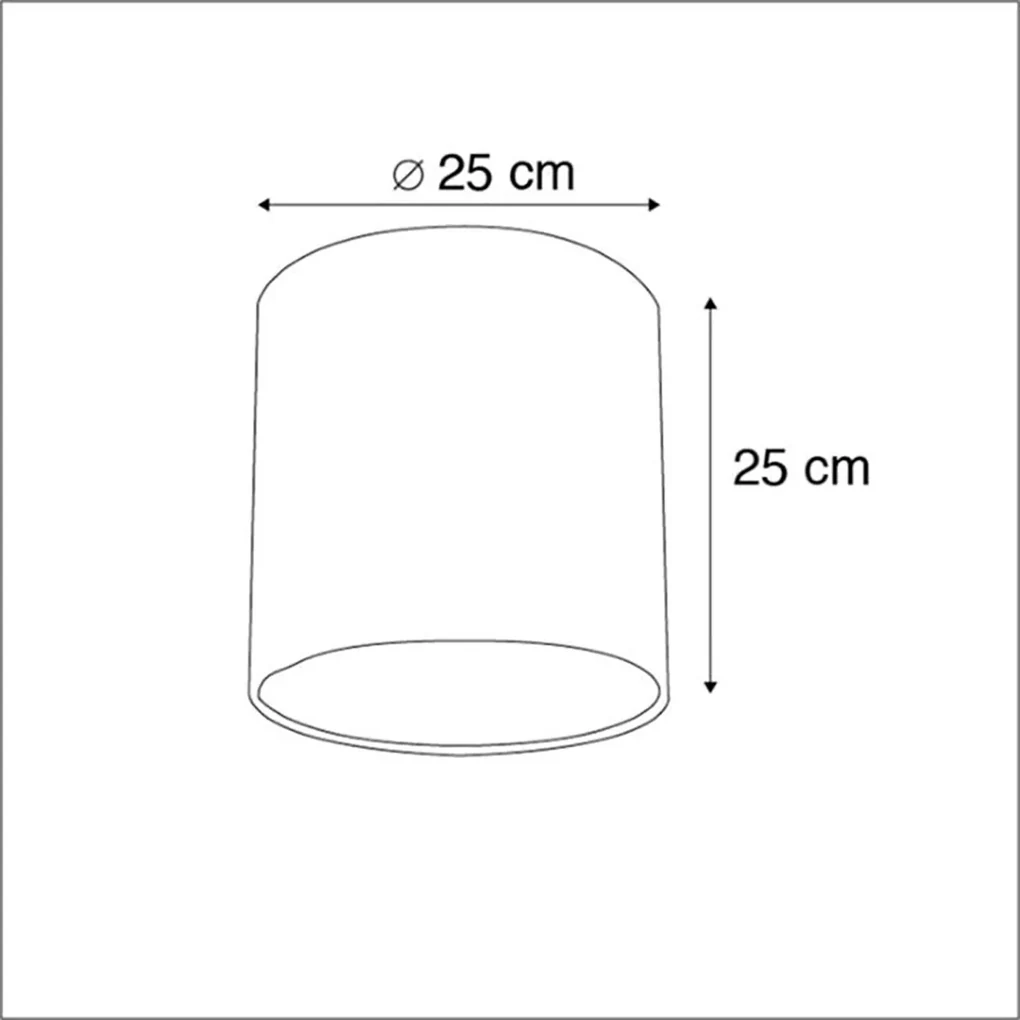 Stoffen lampenkap wit 25/25/25 cilinder / rond