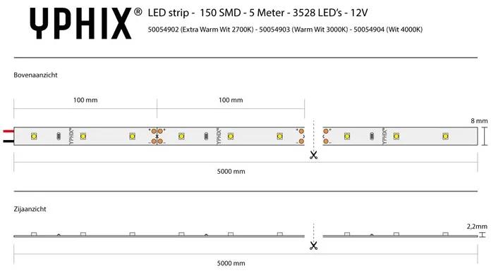 Led Strip 5m Complete Set 12v 3000k Ip20 150 Smd 3528 Leds | LEDdirect.nl