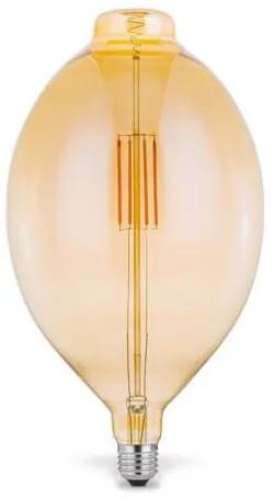 Grote LED Kooldraadlamp - Carbon E - Amber Glas - 4W - Dimbaar - ? 33 cm