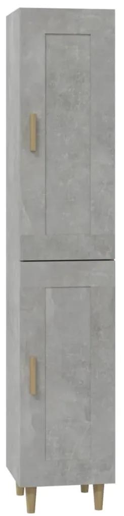 vidaXL Hoge kast 35x34x180 cm bewerkt hout betongrijs