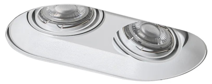 Afgeronde inbouwspot wit GU10 50mm 2-lichts - Hubs