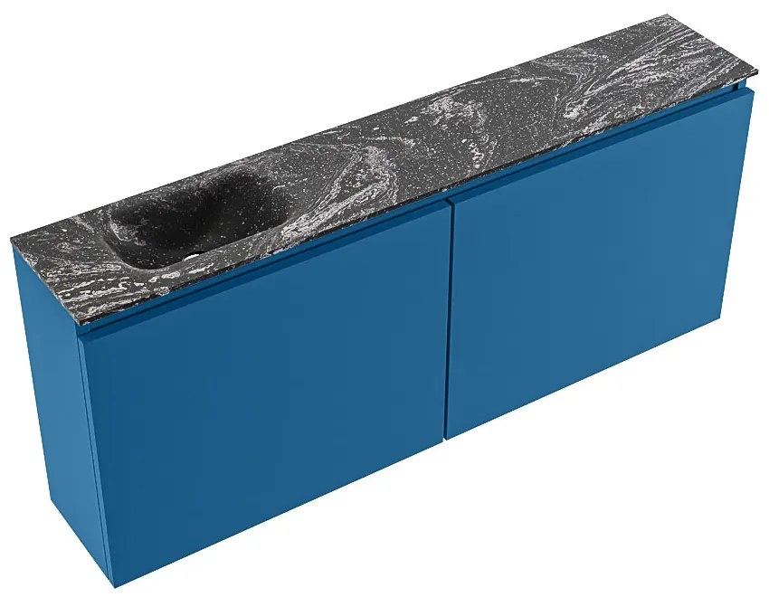 Mondiaz Ture DLux toiletmeubel 120cm jeans met wastafel lava links met kraangat