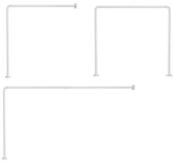 Gedy douchegordijnstang hoekversie D 25 mm aluminium wit afsnijdbaar op maat mogelijke opstellingen 90x90xm 80x170cm of 90x85x90cm TUNI900 02